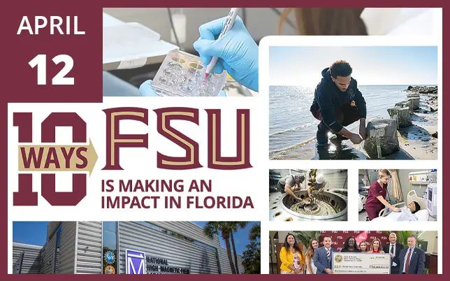 A collage of photos showing various research and community activities, with the text 