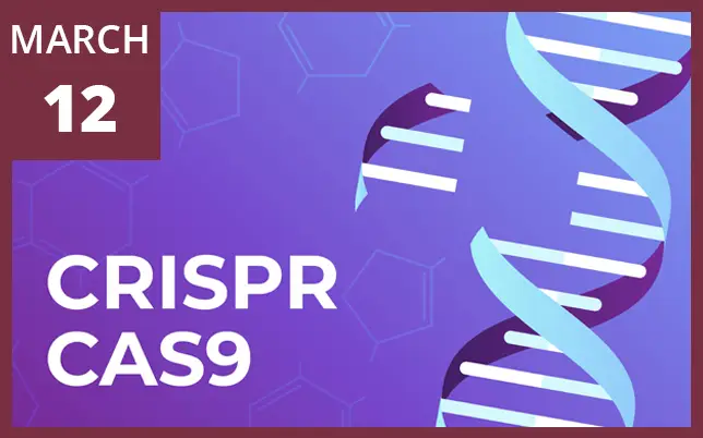 An illustration of a DNA double helix being edited is shown next to the text 