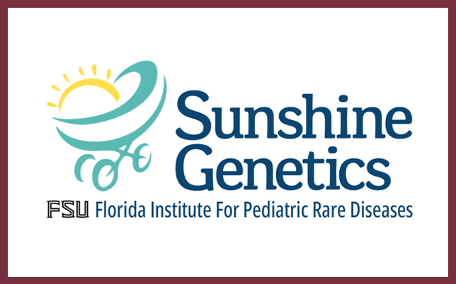 Sunshine Genetics logo with a teal baby stroller, yellow sun, and the text 